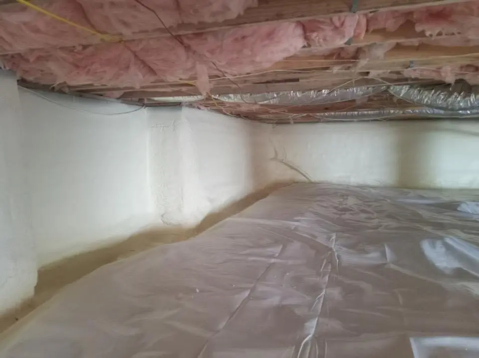 Crawl space encapsulation with closed-cell spray foam for Flat Roof Repair in Louisville